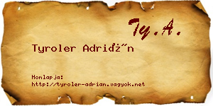 Tyroler Adrián névjegykártya